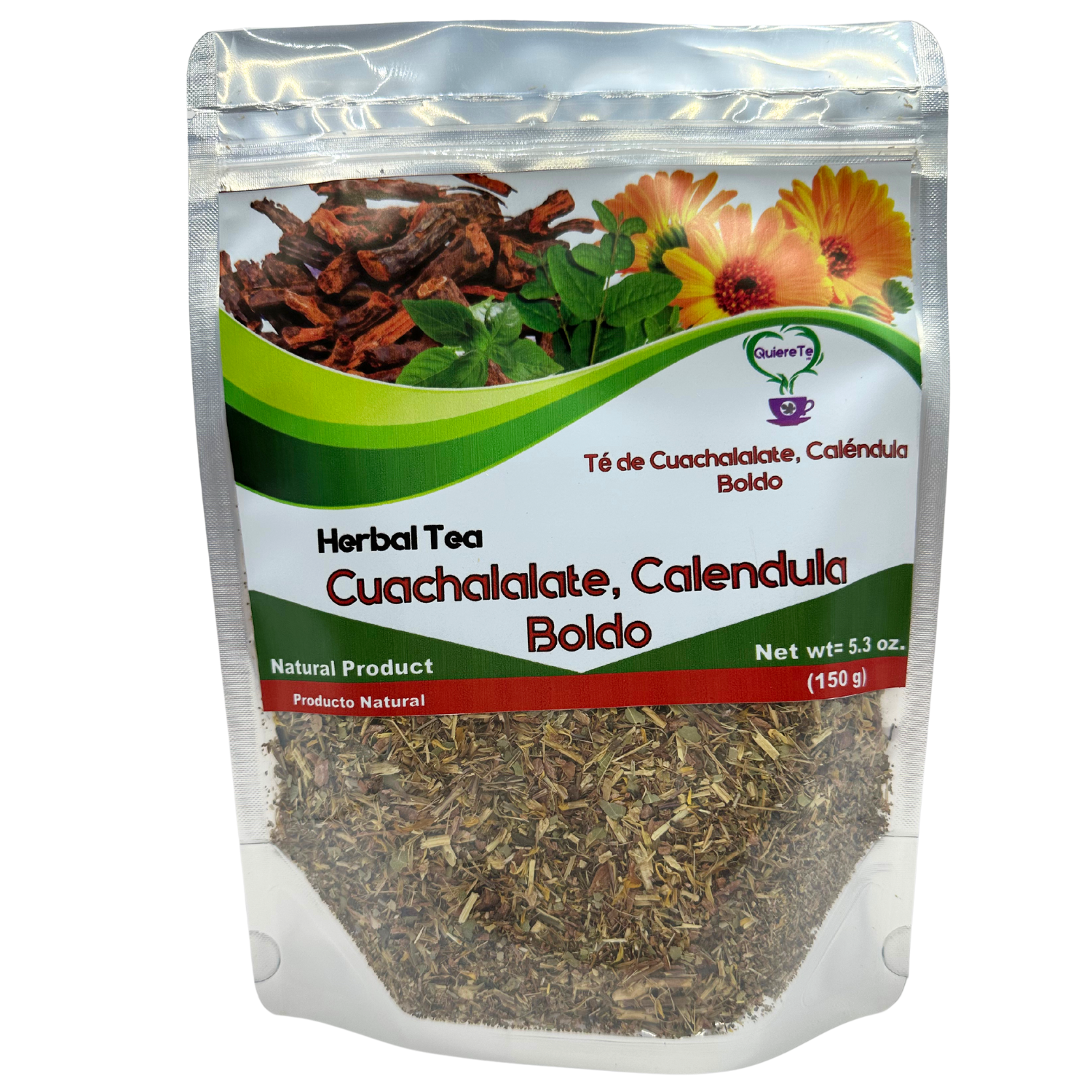 QuiereTe Herbal Tea Cuachalalate, Calendula and Boldo 5.3oz Main image