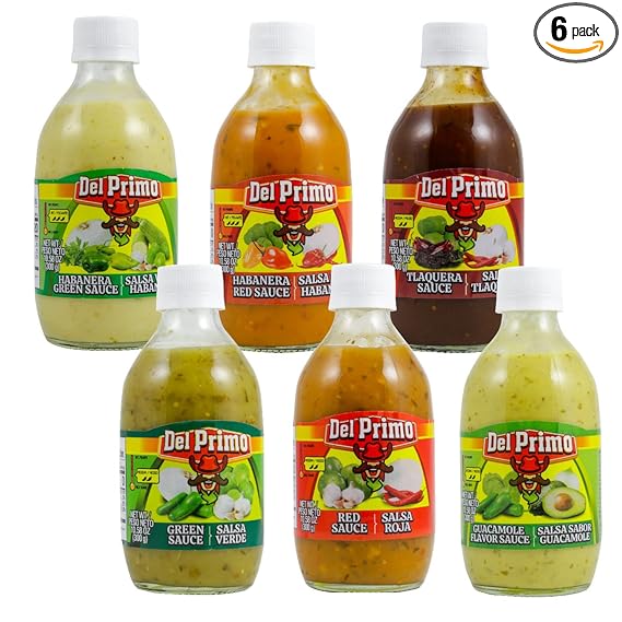 PRIMO SAUCE MEXICAN SAUCE SIX PACK VARIETY PACK 10.5 oz