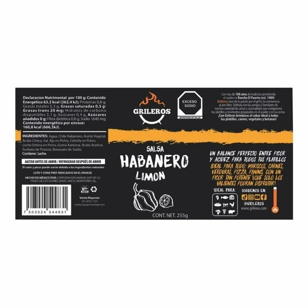 Grileros Habanero Lime Sauce – 9 fl oz