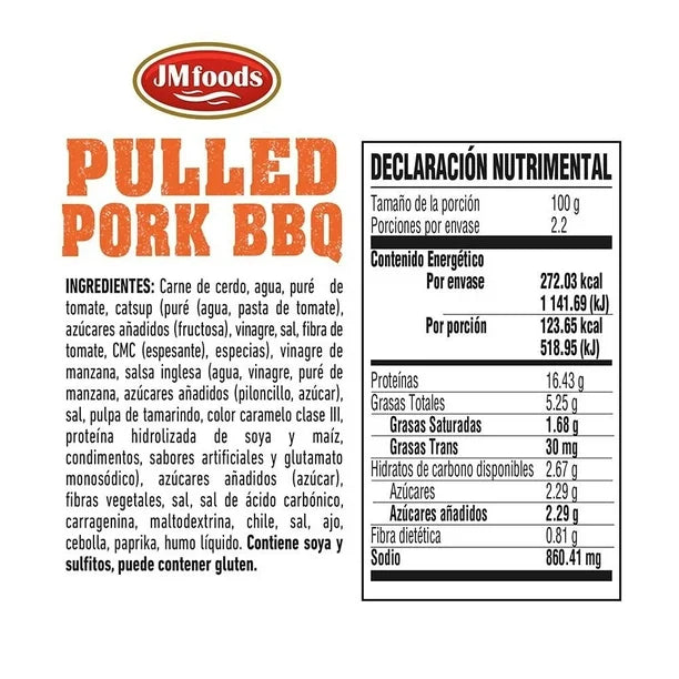 JM Foods Pulled Pork with BBQ Sauce – 8 oz