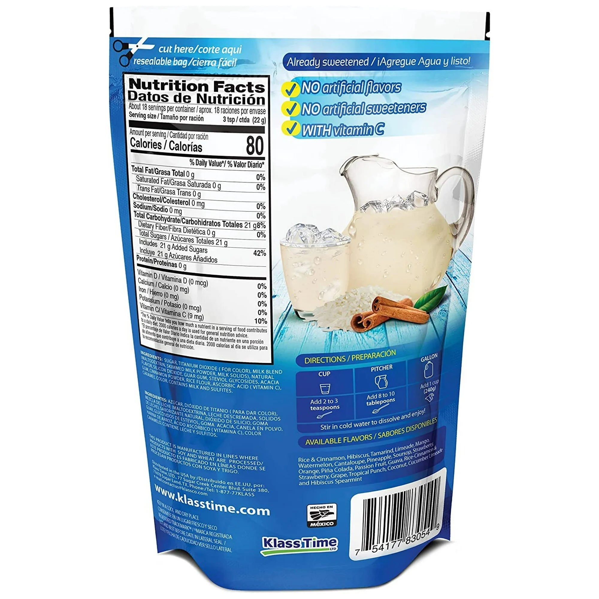 Klass Aguas Frescas Horchata Drink Mix – 14.1 oz Secondary image