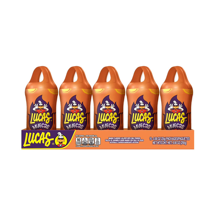 Lucas Muecas Mango Lollipop with Chili Powder 0.9 oz (Pack of 10)