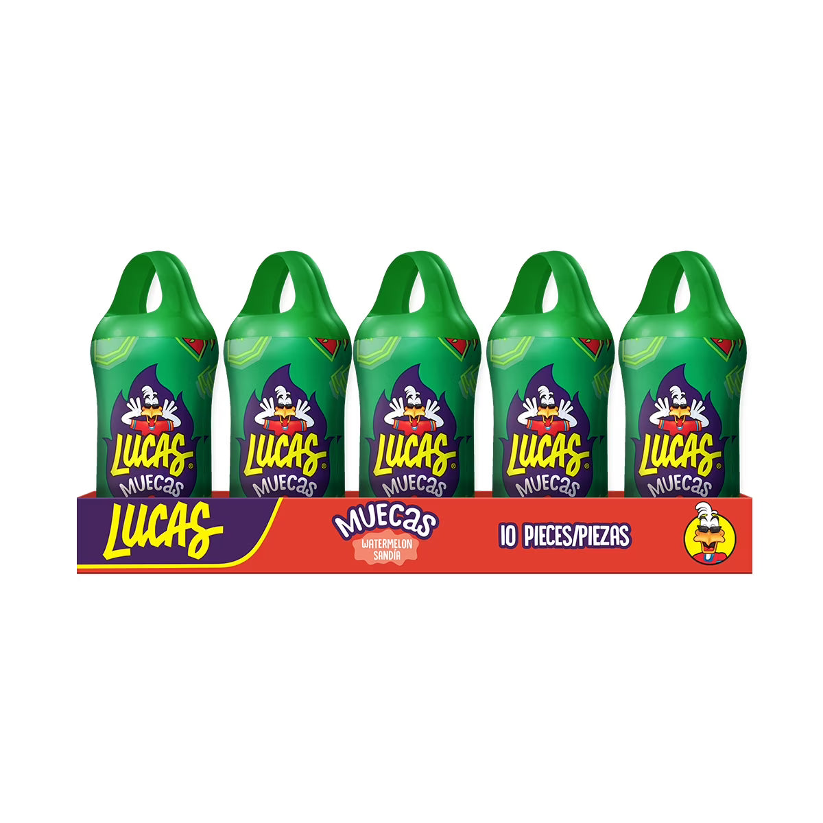 Lucas Muecas Watermelon Lollipop with Chili Powder 0.9 oz (Pack of 10)