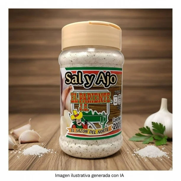 El Pariente JC Garlic Salt – 8 oz Secondary image