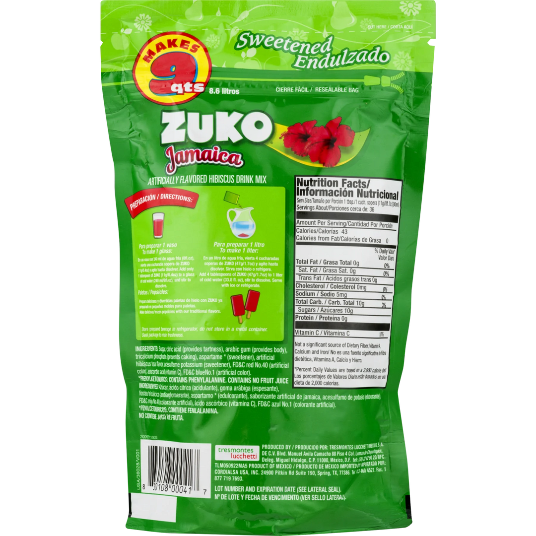 Zuko Hibiscus Jamaica Flavor Drink Powder 14.1oz