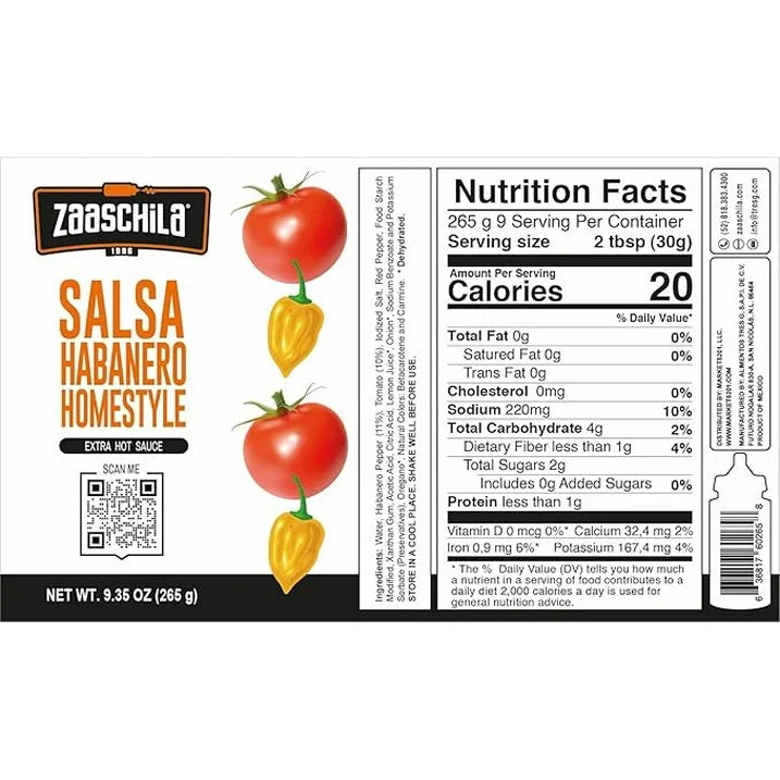 Zaaschila Habanero Sauce – 9.35oz