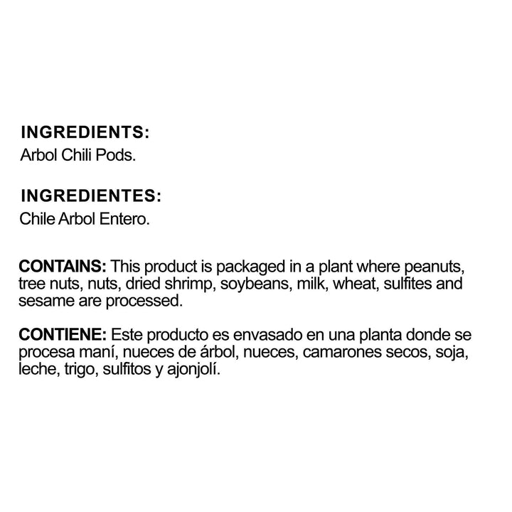 Orale! Arbol Chili Peppers 8oz