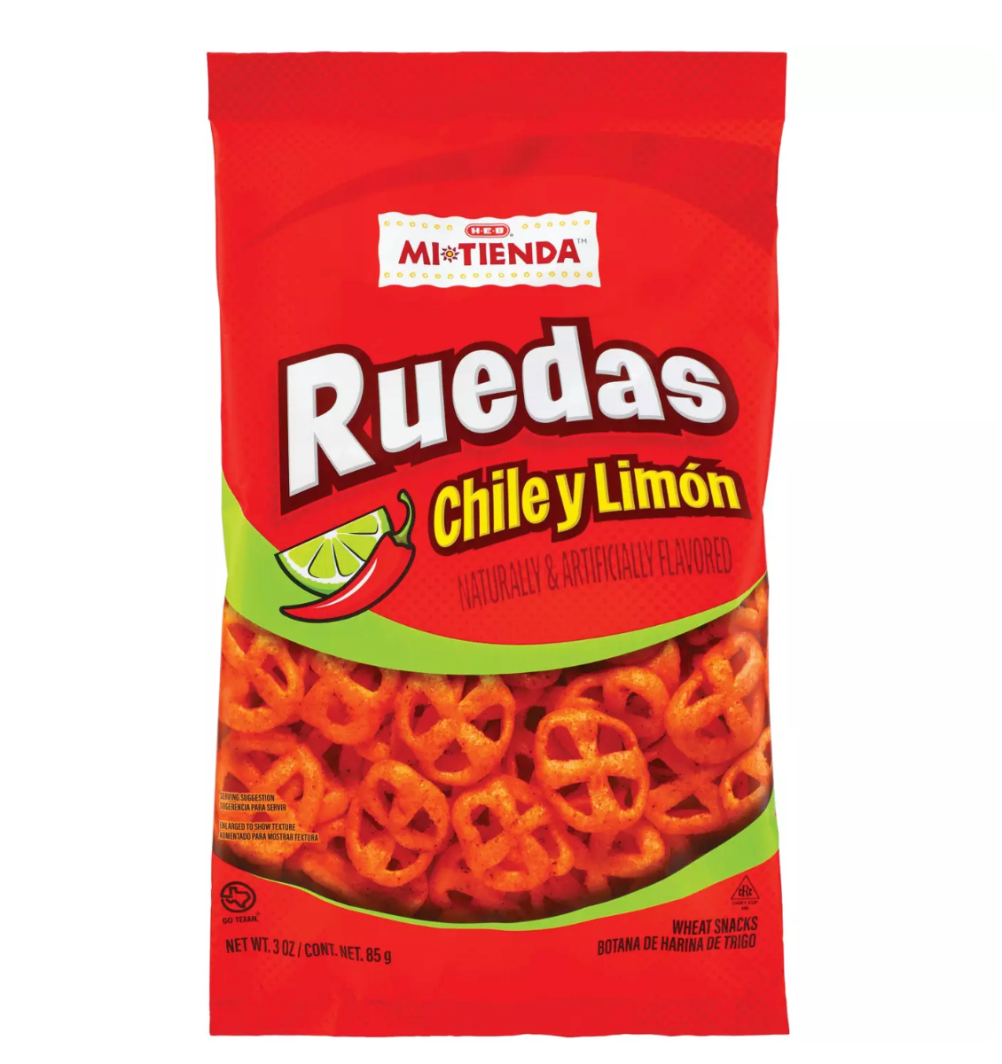 HEB Mi Tienda Ruedas Wheat Snacks Chili Lime 3 oz