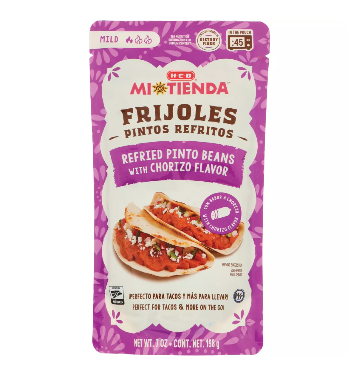 HEB Mi Tienda Refried Pinto Beans Chorizo Flavor 7 oz