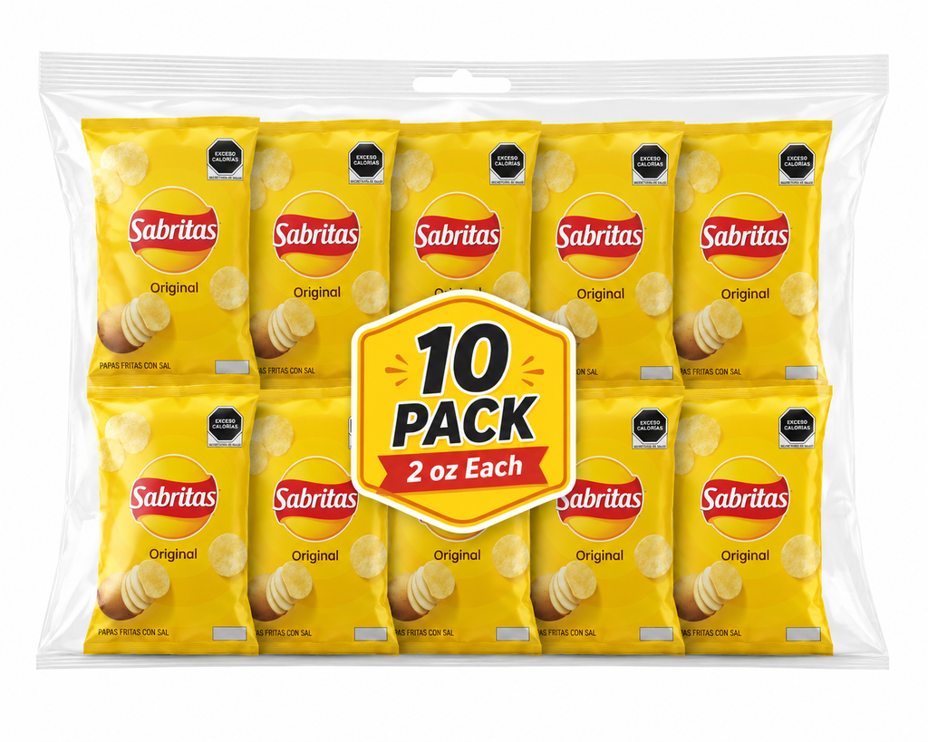 Sabritas Original Salted Potato Chips 10 Pack 2 oz Each