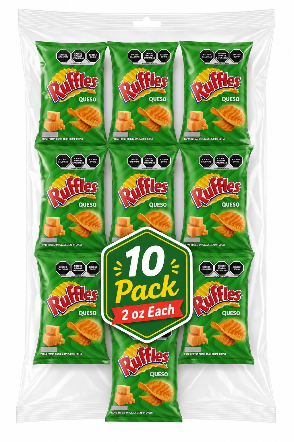 Sabritas Ruffles Cheese Potato Chips 10 Pack 2 oz Each