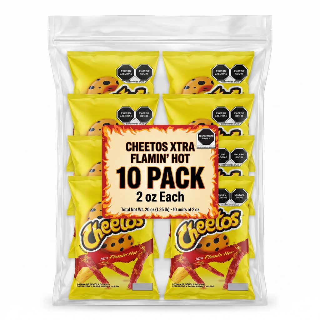 Sabritas Cheetos Xtra Flamin’ Hot 10 Pack 2 oz Each