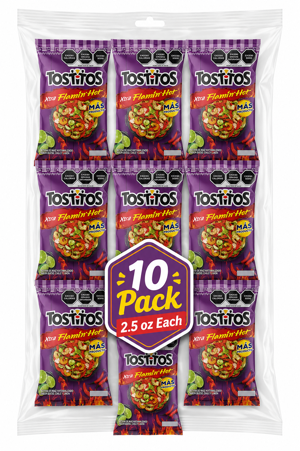 Tostitos Xtra Flamin’ Hot 10 Pack 2.5 oz Each