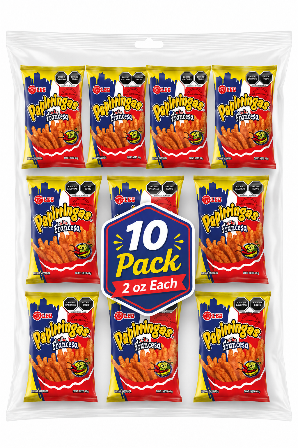 Leo Papirringas French Fries Snacks 10 Pack 2 oz Each