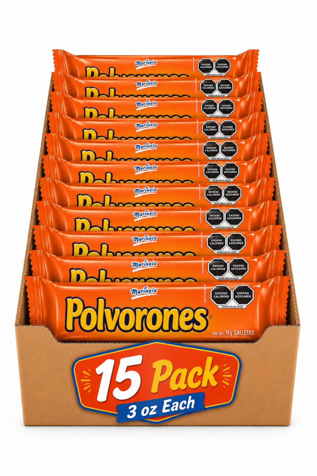 Marinela Polvorones Cookies 15 Pack 3 oz Each