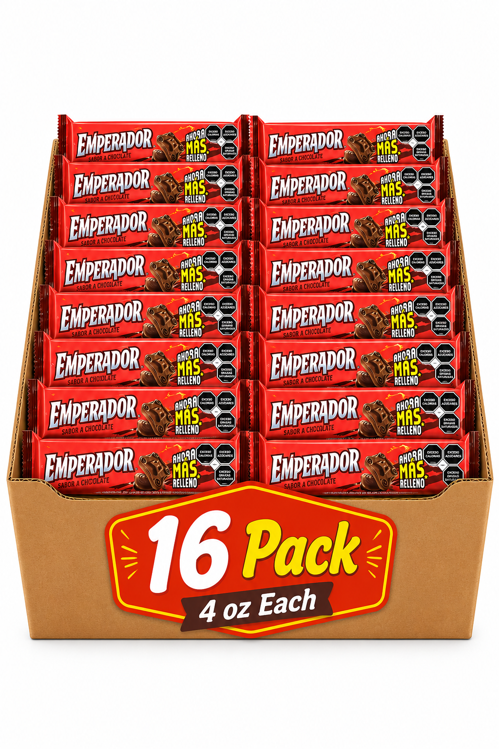 Gamesa Emperador Chocolate Filled Cookies 16 Pack 4 oz Each