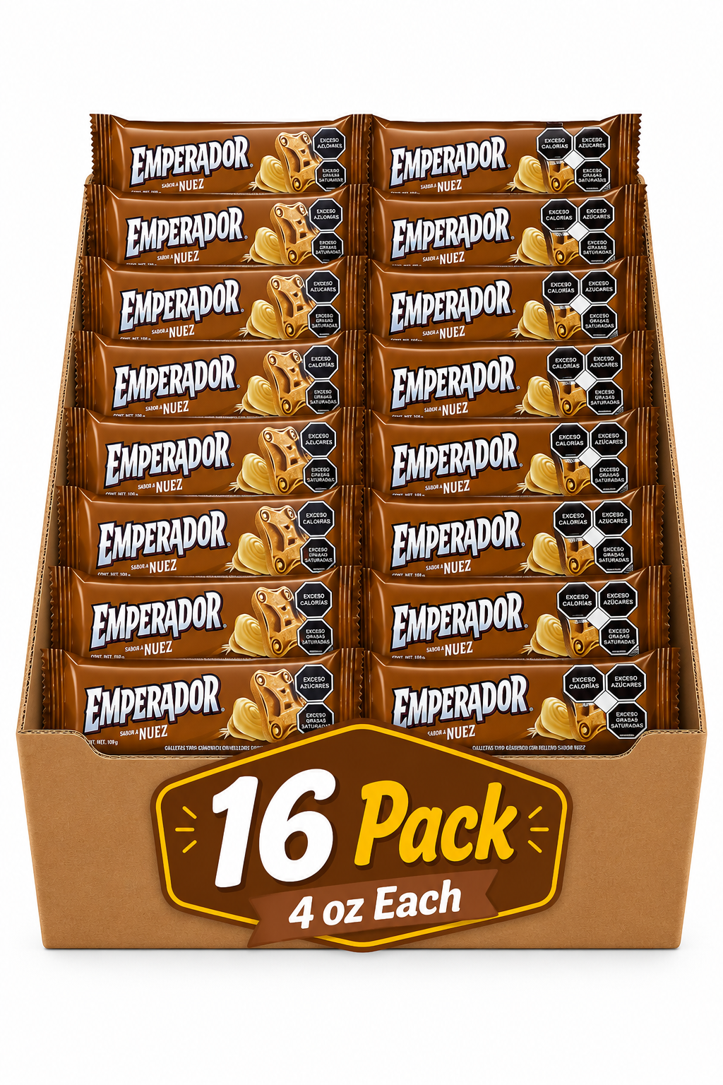 Gamesa Emperador Pecan Filled Cookies 16 Pack 4 oz Each