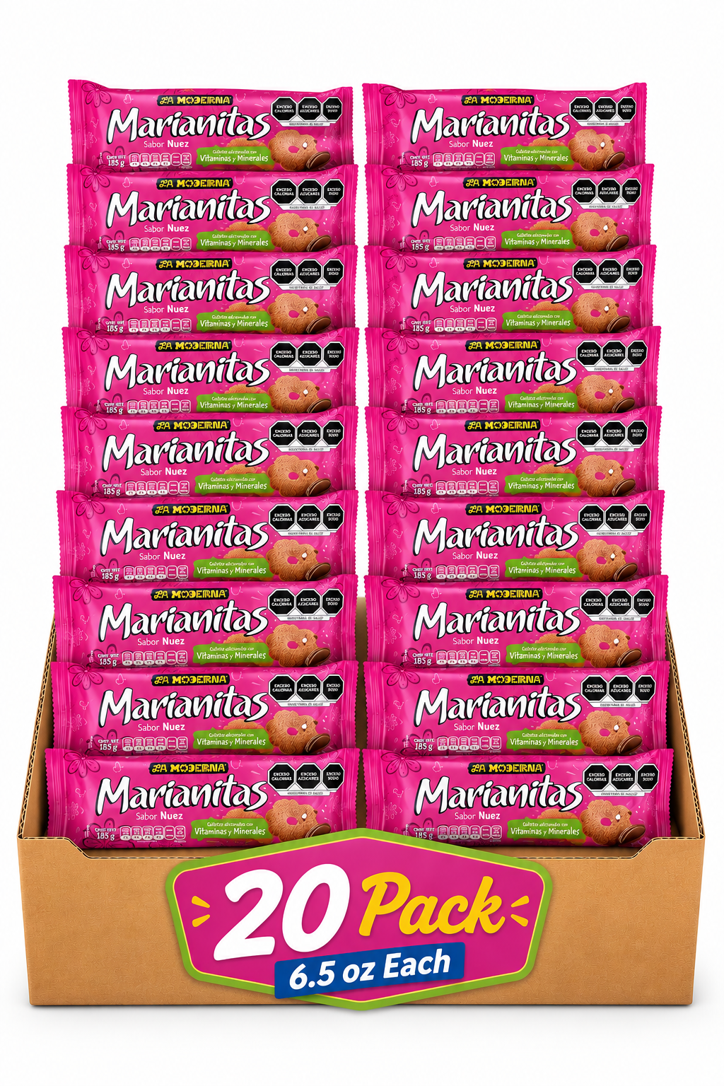 La Moderna Marianitas Pecan Cookies 20 Pack 6.5 oz Each