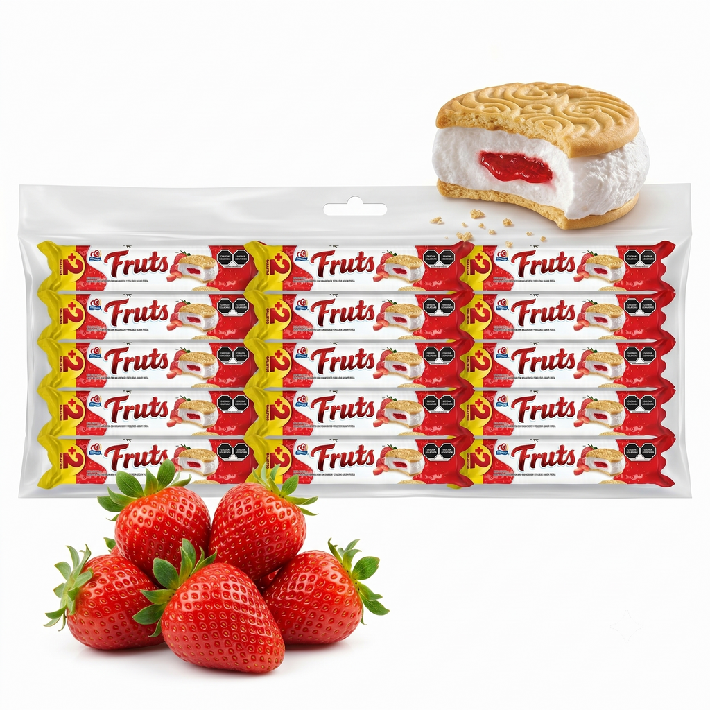 Gamesa Fruts Strawberry Marshmallow Cookies 21 Pack 4.5 oz