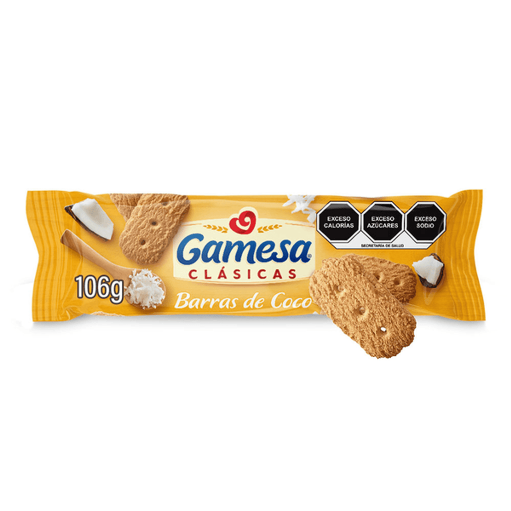 Gamesa Classic Coconut Bars Cookies 12 Pack 4 oz Each