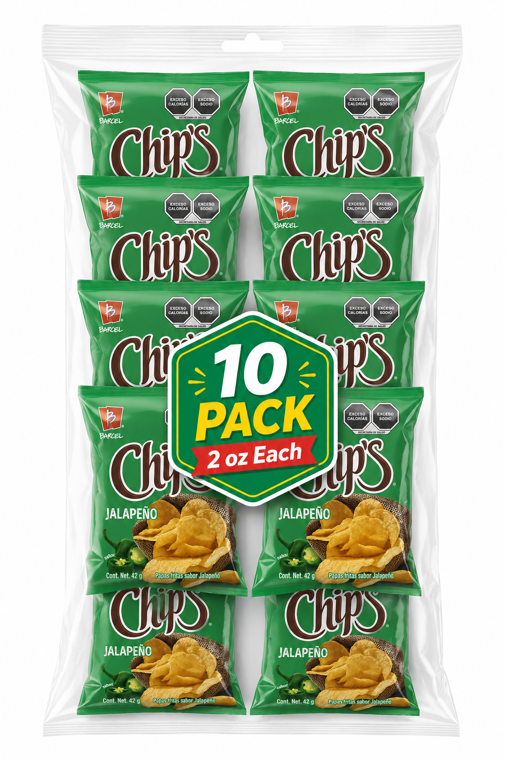 Barcel Chip’s Jalapeño 10 Pack 2 oz Each