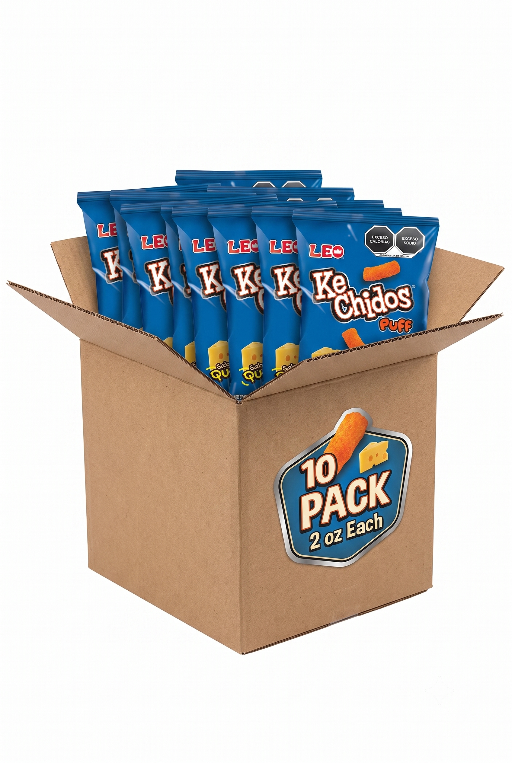 Leo Ke Chidos Cheese Puffs 10 Pack 2 oz Each Main image