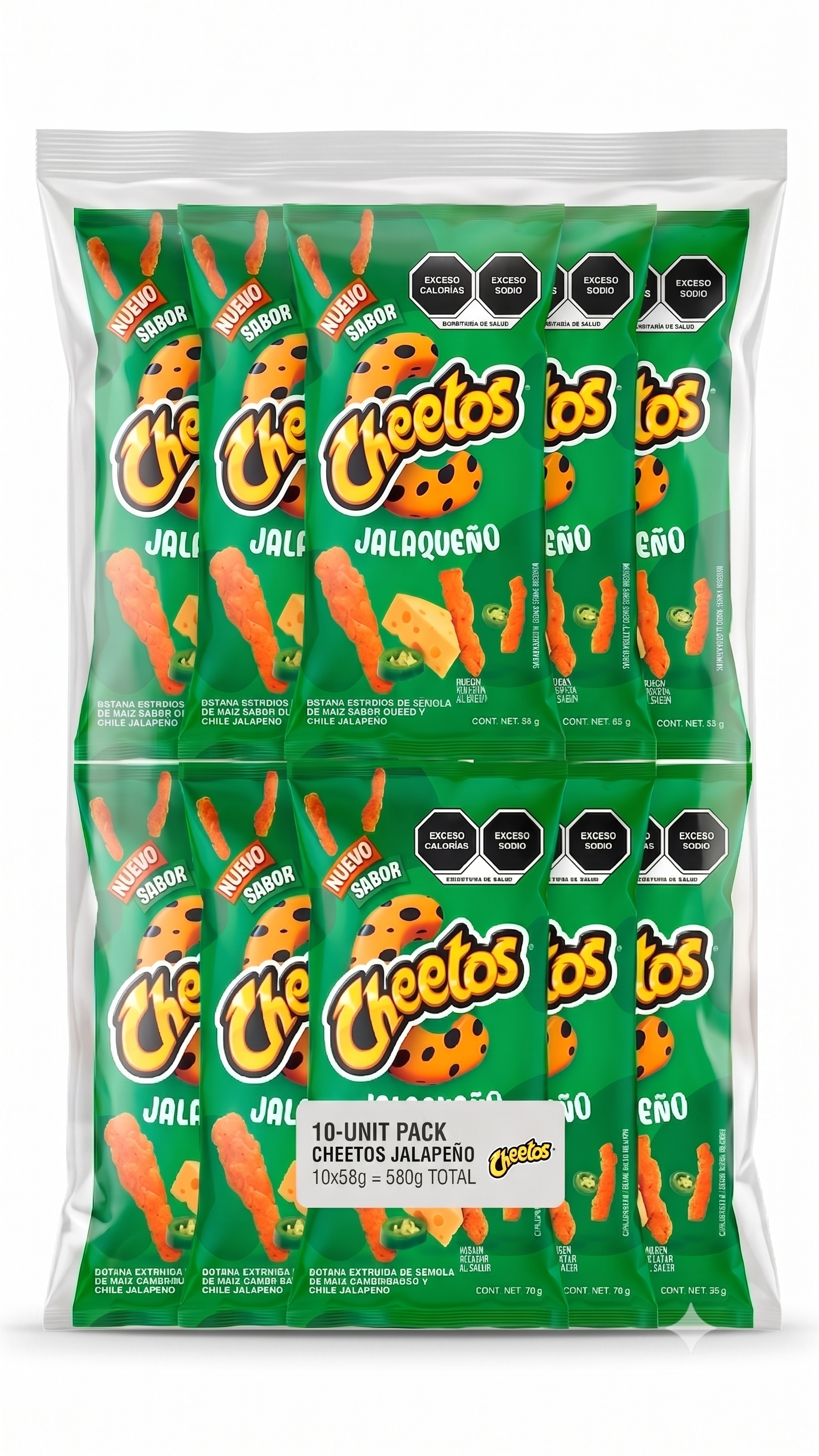 Sabritas Cheetos Jalapeño 10 Pack 3 oz Each