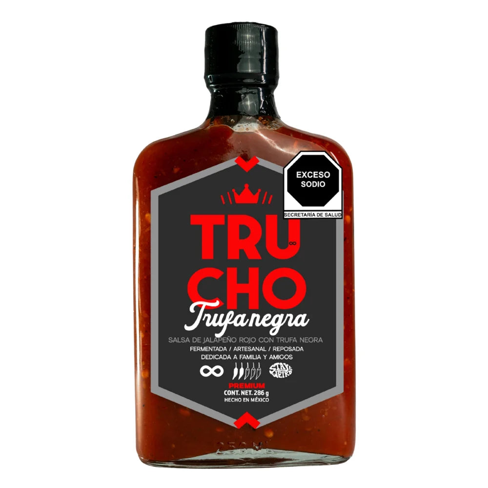 Trucho Red Jalapeño Sauce with Black Truffle – 10 oz
