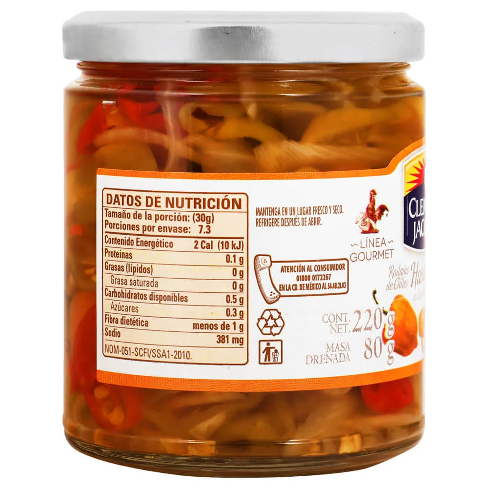 Clemente Jacques Habanero Pepper Slices – 8 oz