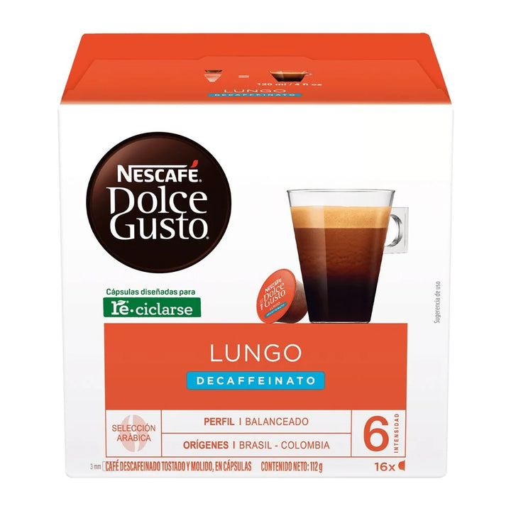 Nescafé Dolce Gusto Lungo Decaf Coffee Capsules – 16 ct