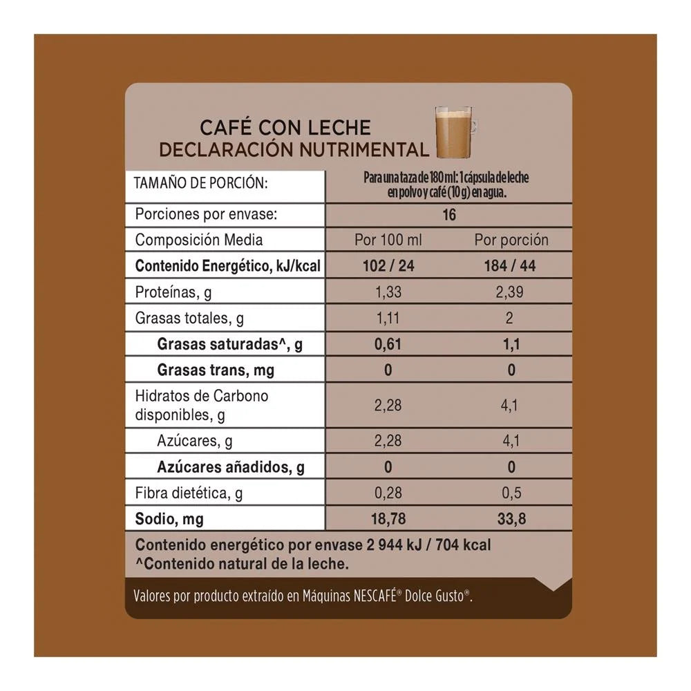Nescafé Dolce Gusto Café Au Lait Coffee Capsules – 16 ct