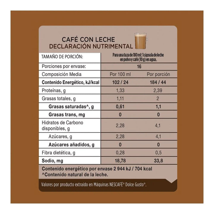 Nescafé Dolce Gusto Café Au Lait Coffee Capsules – 16 ct