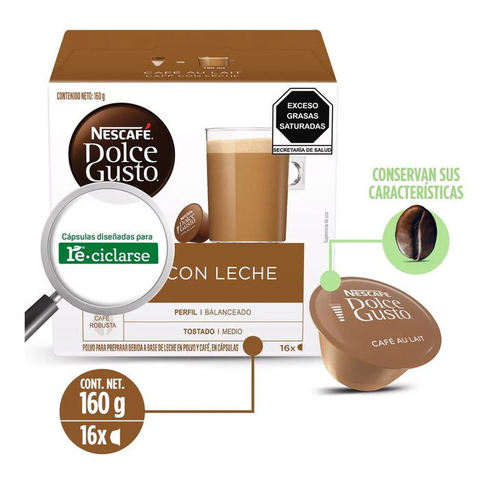 Nescafé Dolce Gusto Café Au Lait Coffee Capsules – 16 ct