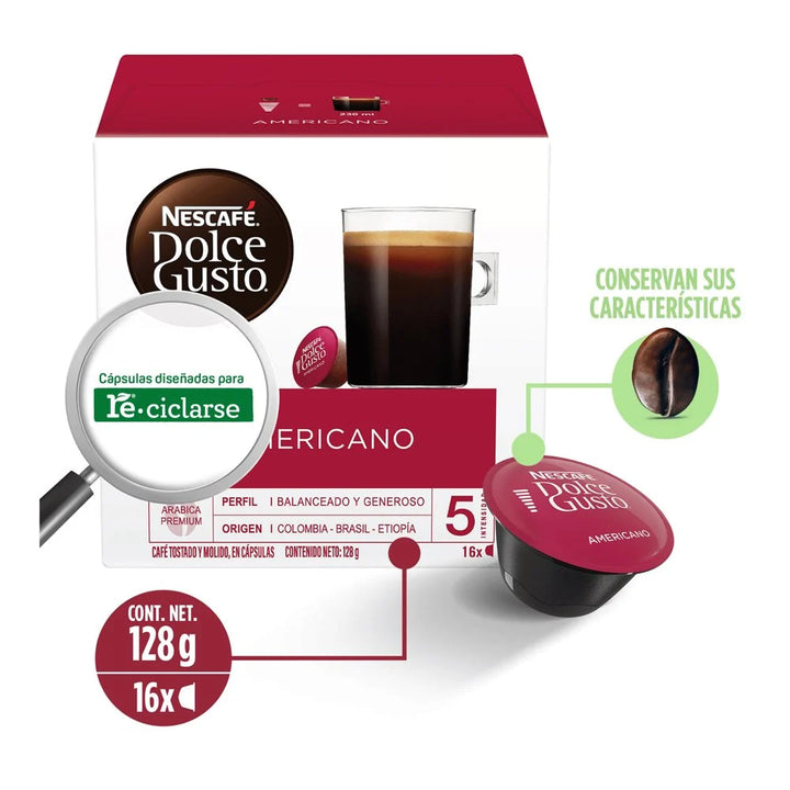 Nescafé Dolce Gusto Americano Coffee Capsules – 16 ct