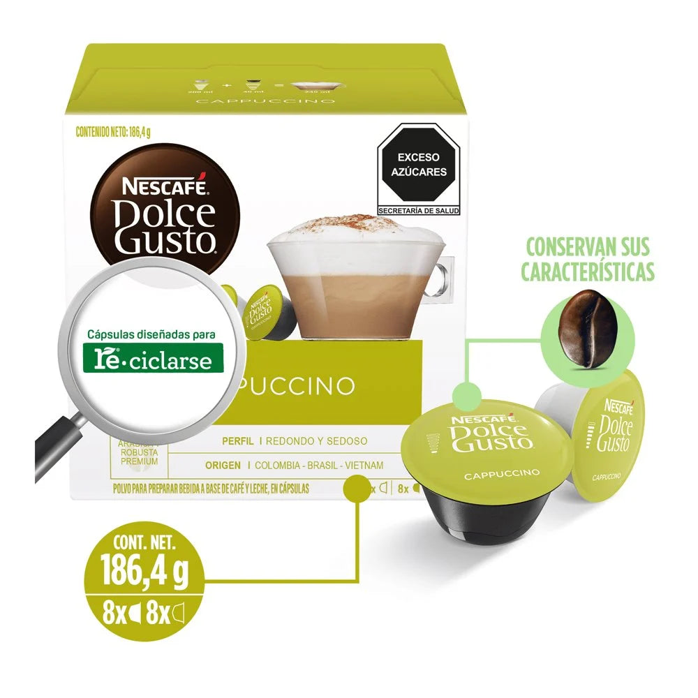 Nescafé Dolce Gusto Cappuccino Coffee Capsules – 7 oz