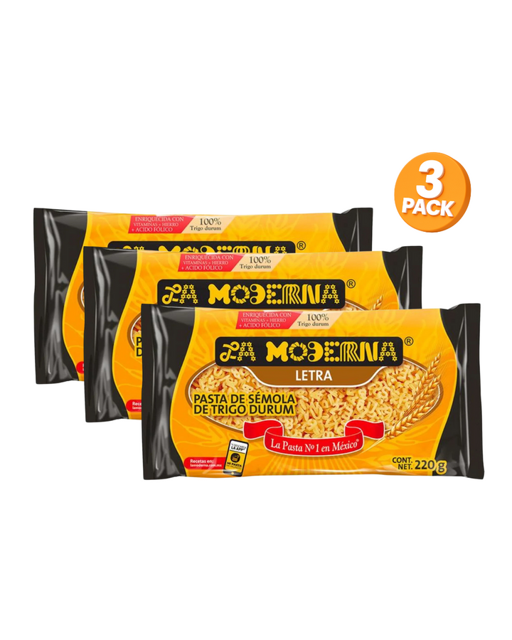 3 Pack La Moderna Alphabet Pasta – 8 oz