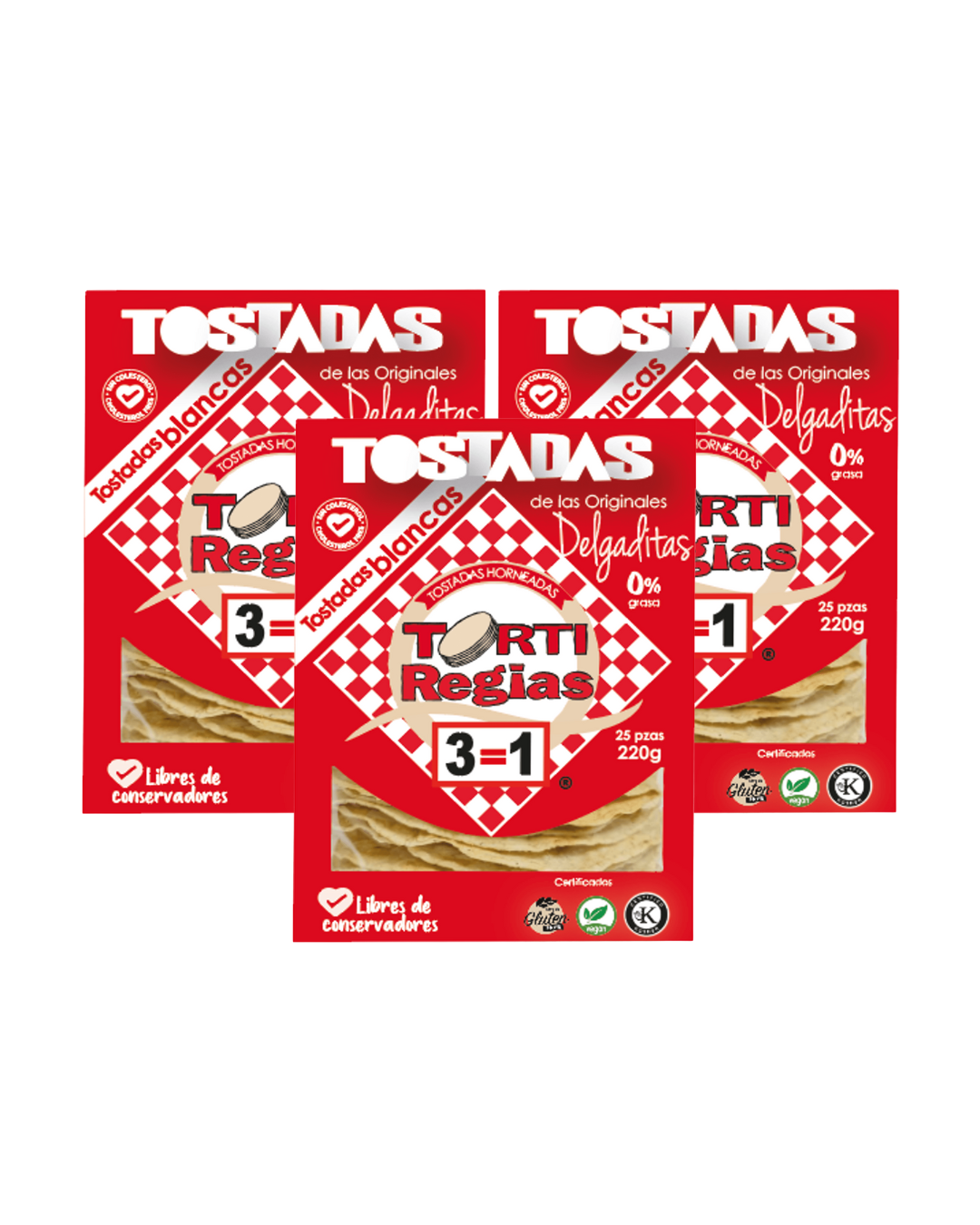 3 Pack TortiRegias White Tostadas 8 oz Main image
