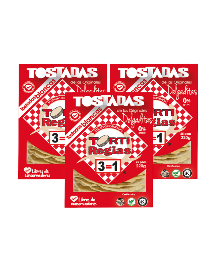 3 Pack TortiRegias White Tostadas 8 oz