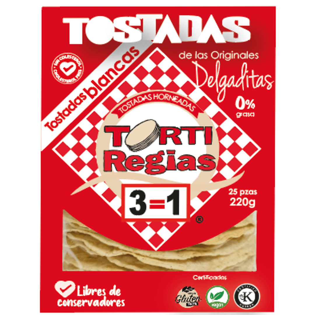 3 Pack TortiRegias White Tostadas 8 oz