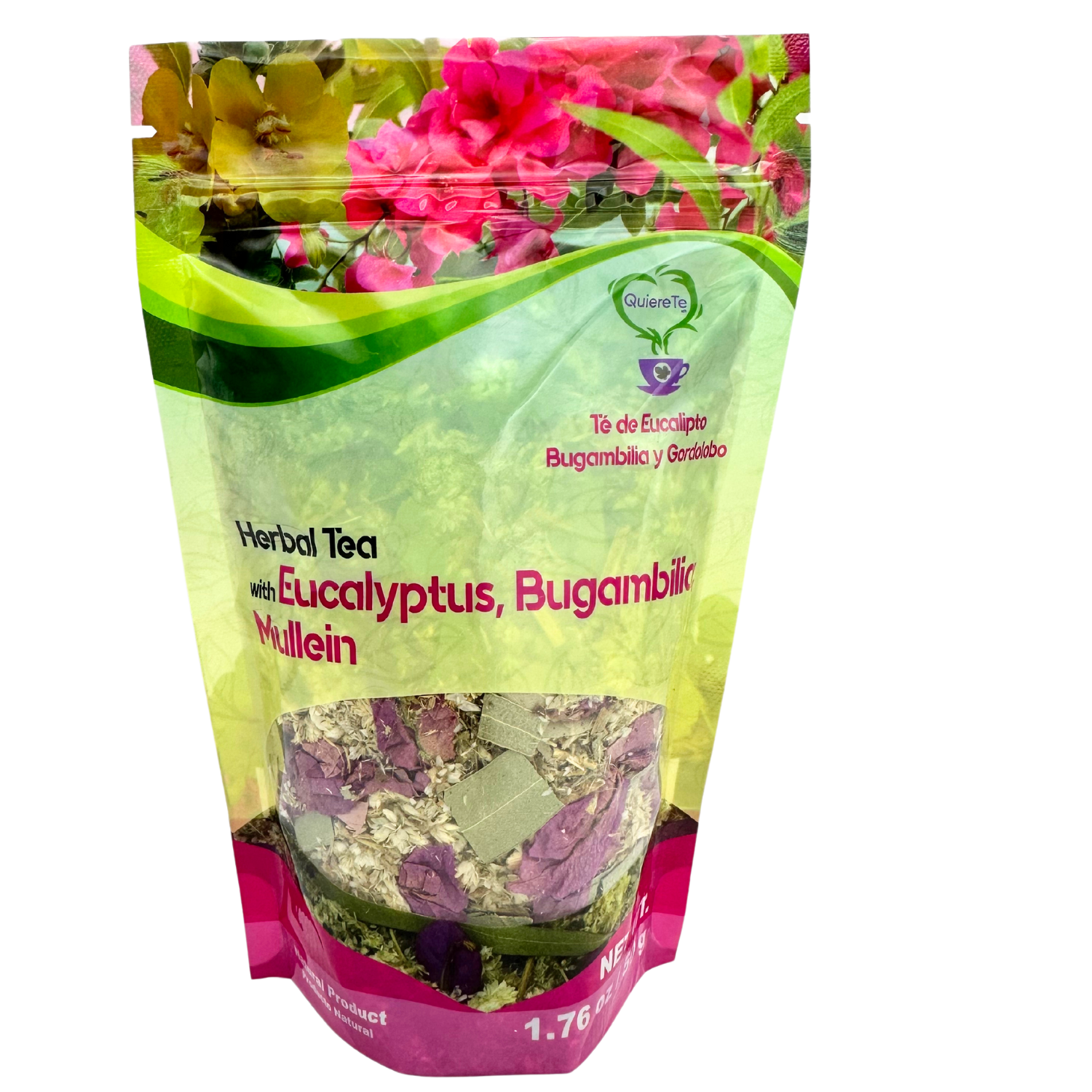 QuiereTe Herbal Tea Eucalyptus, Bugambilia and Mullein 1.76oz Main image