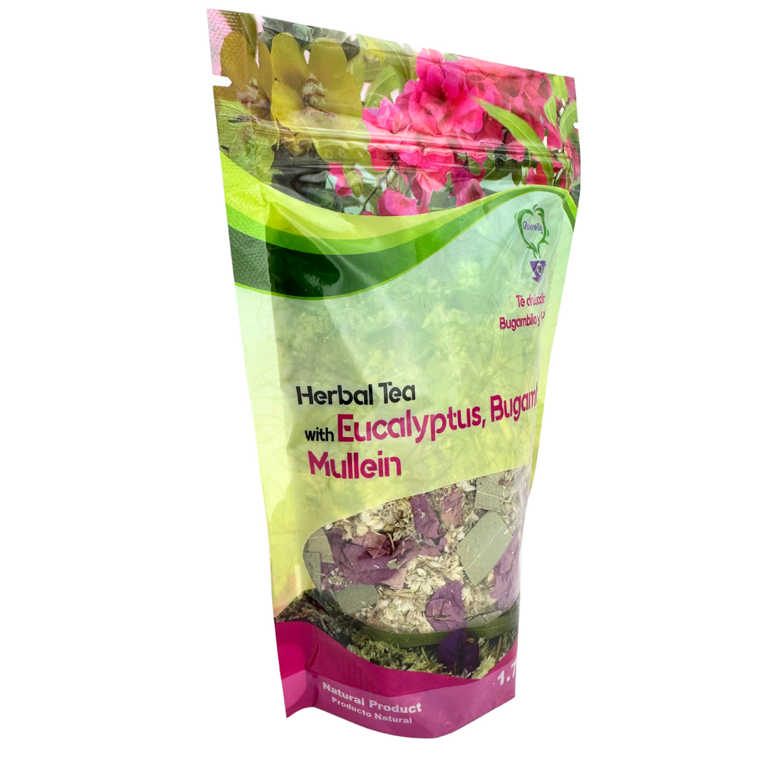 QuiereTe Herbal Tea Eucalyptus, Bugambilia and Mullein 1.76oz