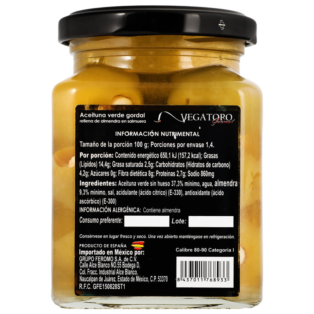 Vegatoro Almond Stuffed Olives 11 oz