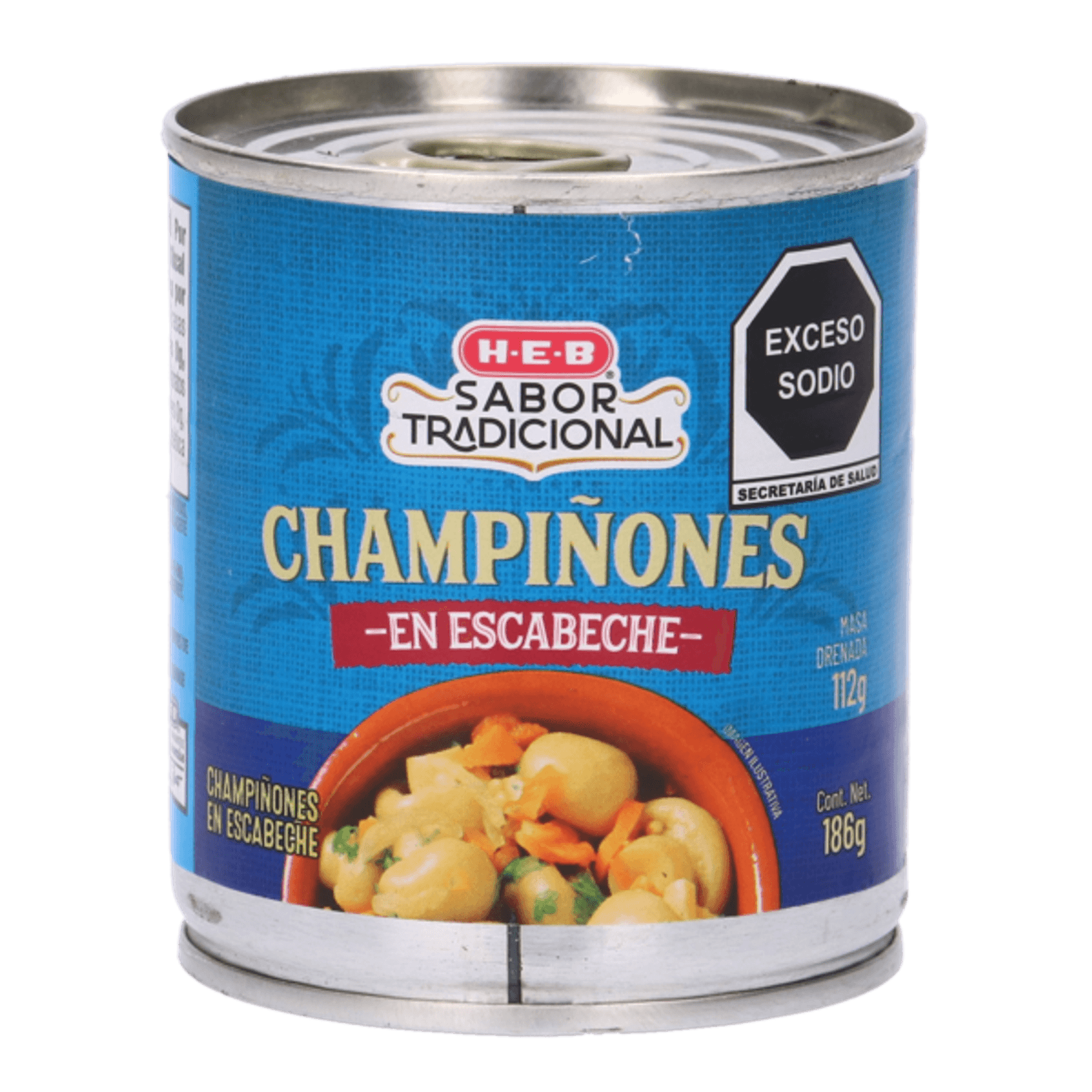 HEB El Sabor Tradicional Pickled Mushrooms in Can 7 oz