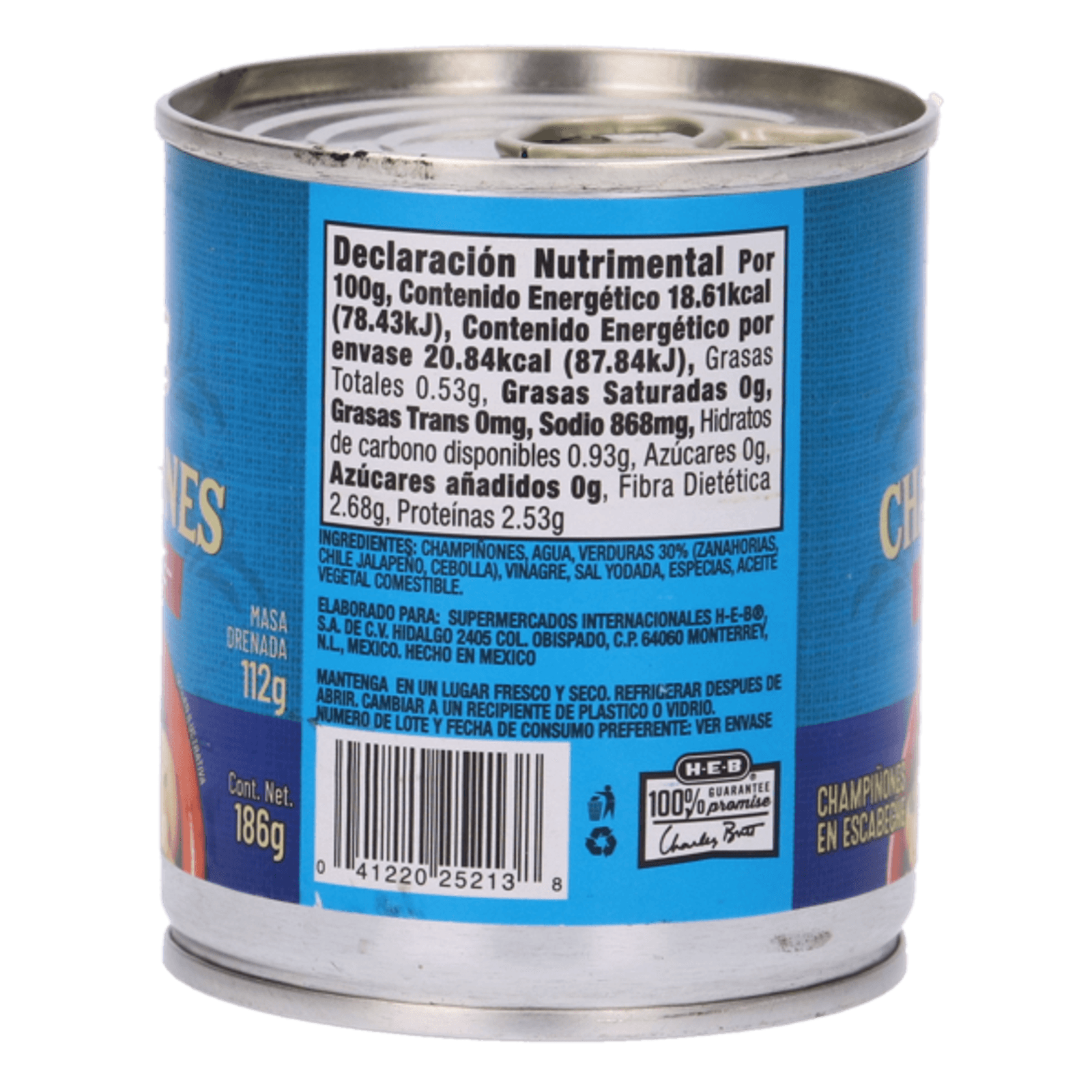 HEB El Sabor Tradicional Pickled Mushrooms in Can 7 oz Secondary image