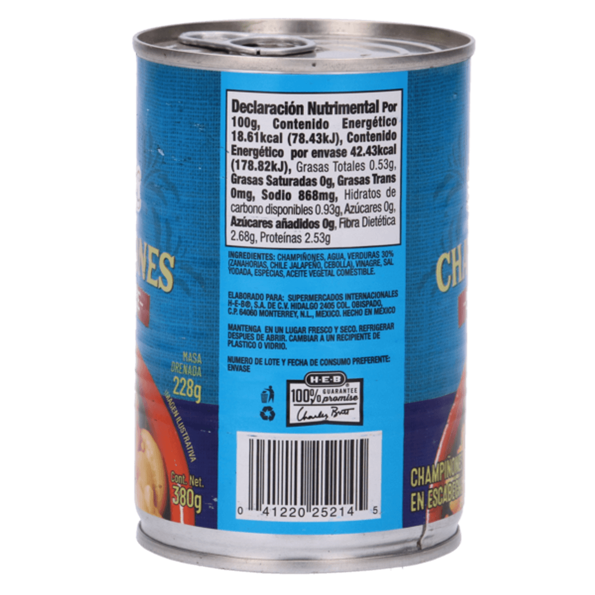 HEB Sabor Tradicional Pickled Mushrooms Tin 13.4 oz Secondary image