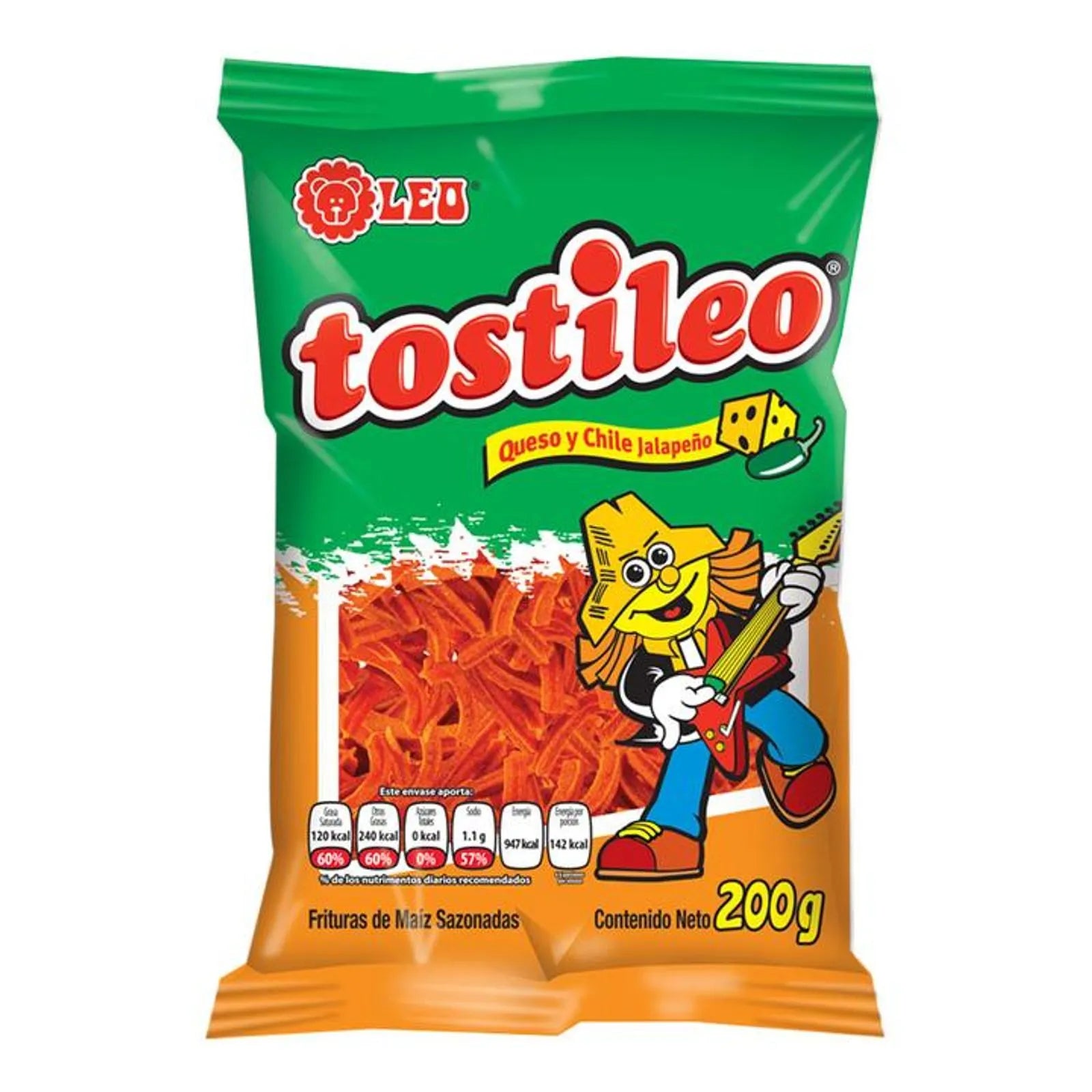 Leo Seasoned Corn Snacks Tostileo Cheese and Chili 7 oz Main image