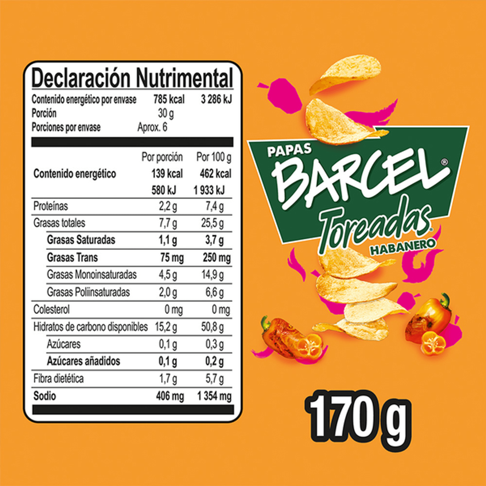 Barcel Toreadas Habanero Flavor Potato Chips 6 oz Secondary image