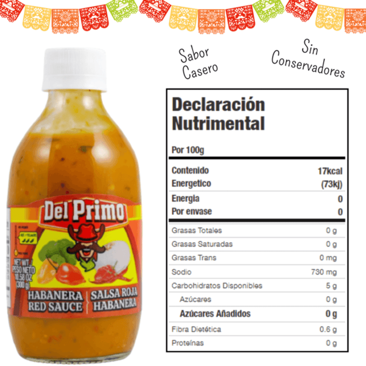 Del Primo Homemade Red Habanero Salsa – 11 oz