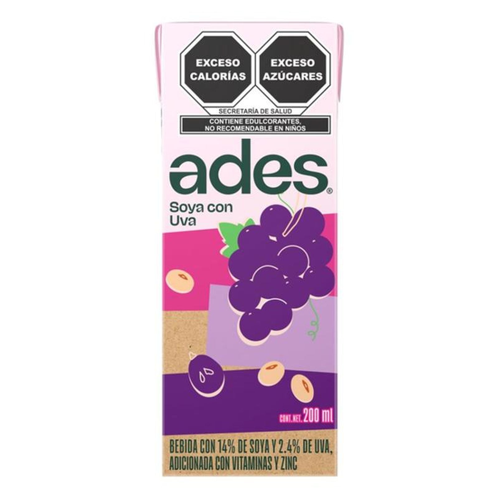 Ades Grape Flavor Soy Drink 7 oz Main image