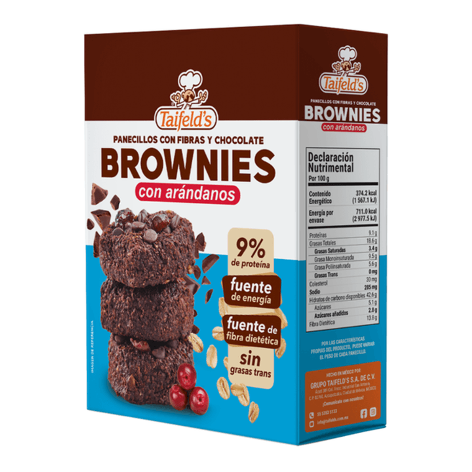 Taifeld’s Fiber Brownies with Cranberry and Chocolate 7 oz